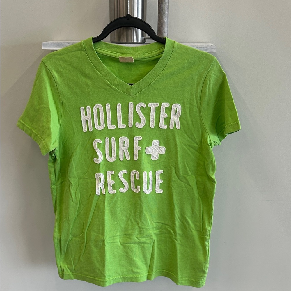 Hollister Lime Green Surf Rescue Tee